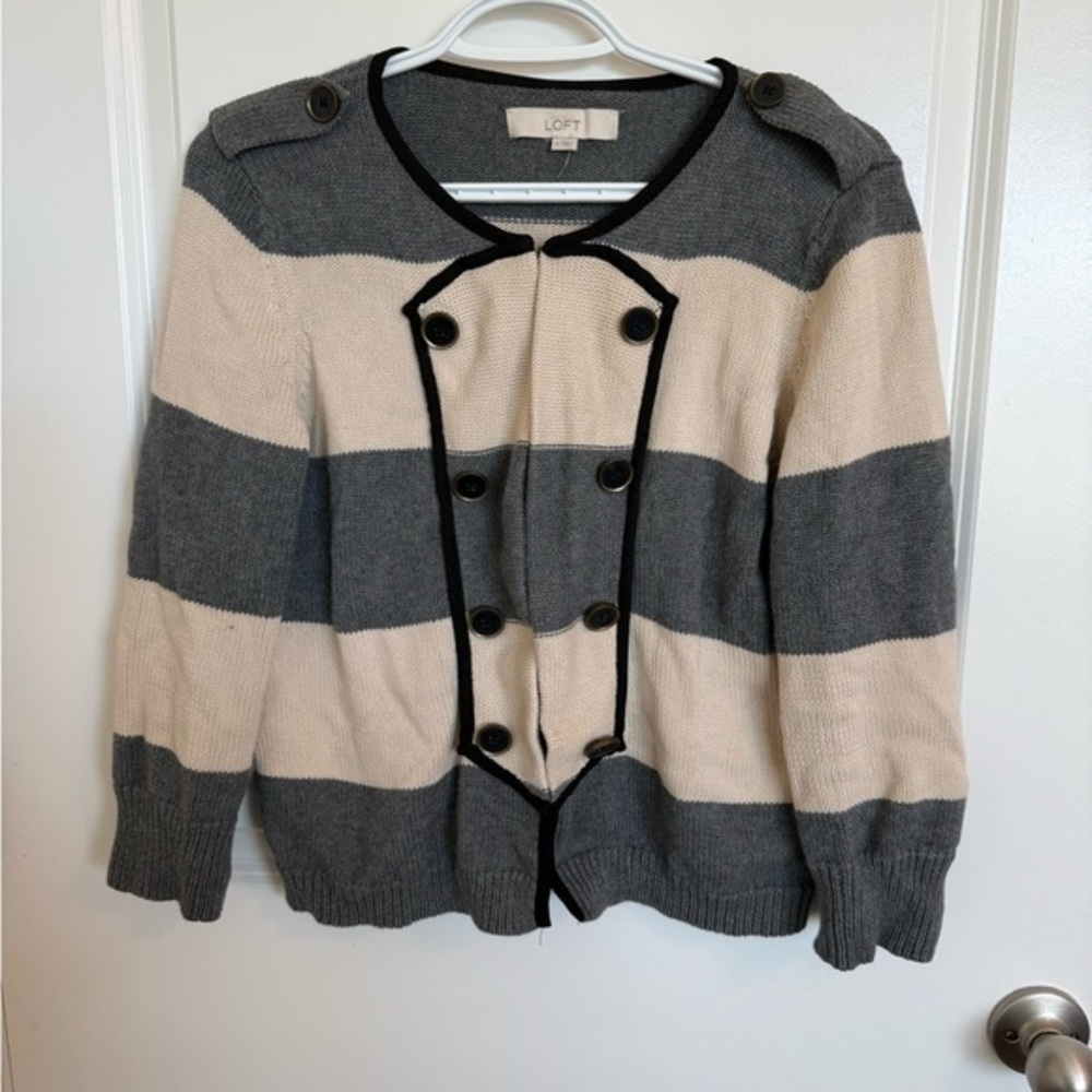 Loft Striped Cardigan Medium